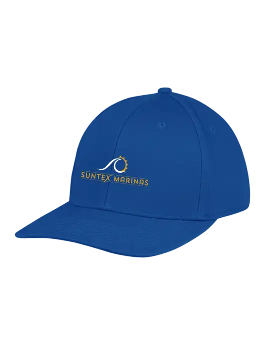 Premium Modern Structured Twill Royal Snapback Cap w/Suntex Marinas Logo