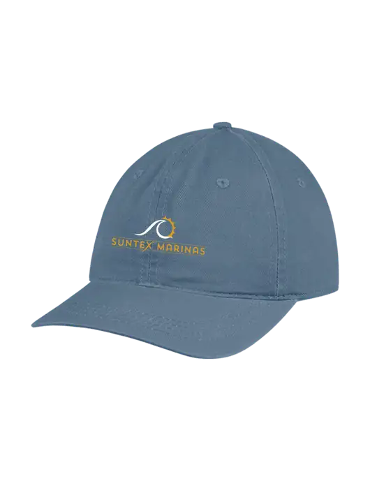 Garment Washed Unstructured Twill Light Navy Blue Cap w/Suntex Marinas Logo