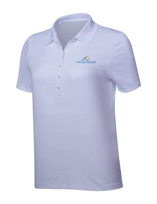 Callaway Womens Bright White Ventilated Polo w/Suntex Marinas Logo