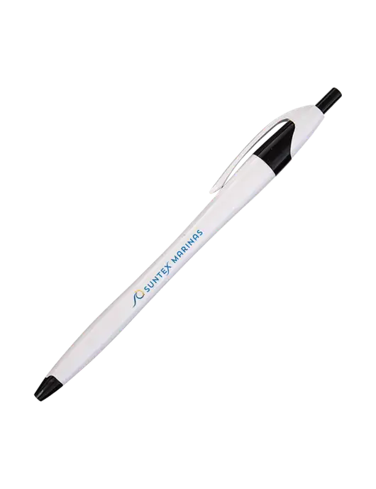 Novella White/Black Classic Pen w/Suntex Marinas Logo