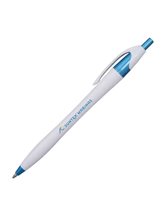 Novella White/Blue Shimmer Pen w/Suntex Marinas Logo